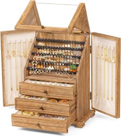Jewelry Box Organizer, Wood Jewelry Box for Women, Jewelry Storage &Display